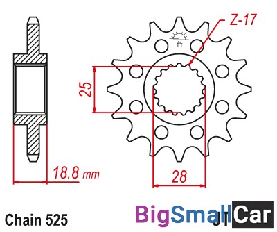 Звезда ведущая JT JTF704.17RB - купить Городке 2