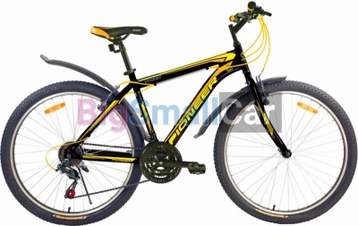 Дорожные велосипеды PIONEER TOWN 27,5/20 black-yellow-orange - купить Городке 2